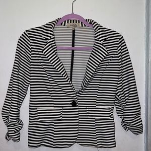 Charlotte russe black and white stripes suit jacket
